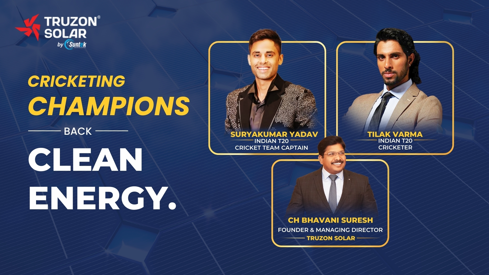 Suryakumar Yadav and Tilak Varma Invest in Truzon Solar
