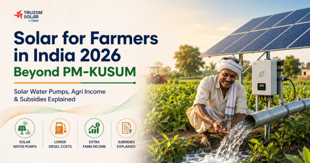 Solar for Farmers in India 2026 — Beyond PM-KUSUM: Solar Water Pumps, Agri Income & Subsidies Explained