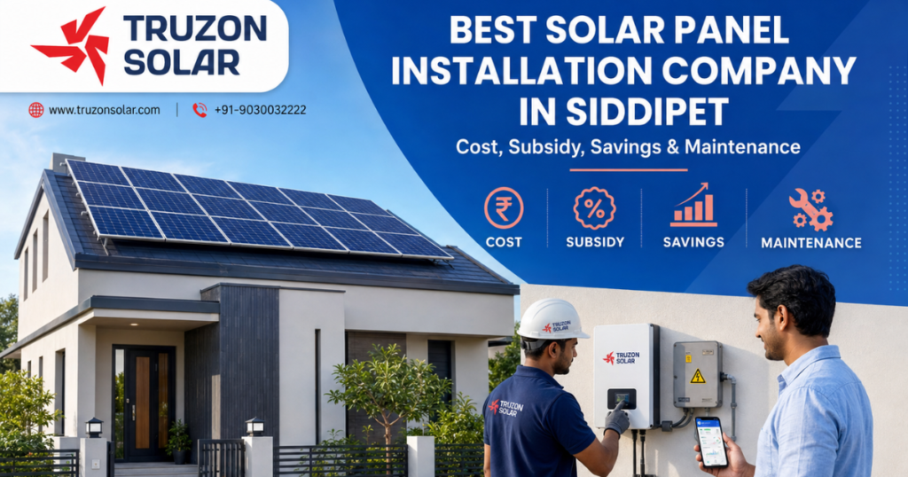 Best Solar Panel Installation Company in Siddipet: Cost, Subsidy, Savings & Maintenance