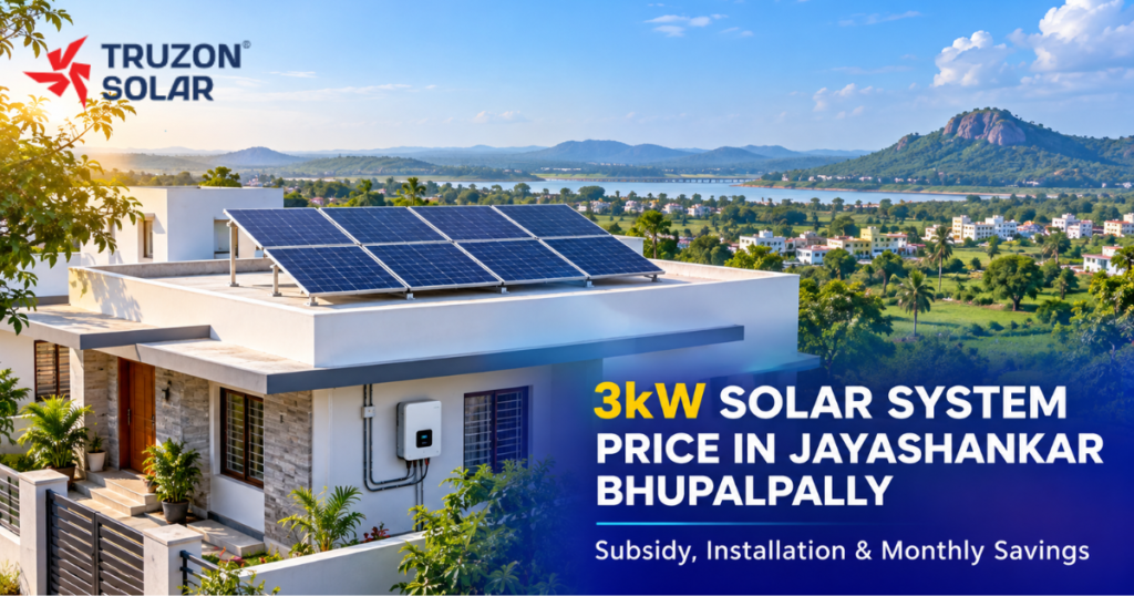 3kW Solar System Price in Jayashankar Bhupalpally: Subsidy, Installation & Monthly Savings